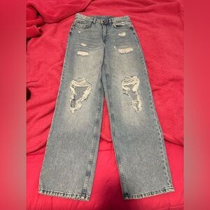 Distressed Blue Jeans